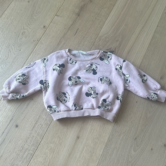 Zara Disney Minnie Mouse plush pink sweatshirt 18/24m - Picture 5 of 7